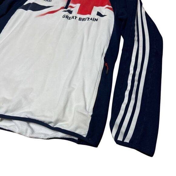 Y2K Vintage Adidas Great Britain England Pullover Olympics 1/2 Zip Small Medium - Picture 3 of 8